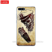 Load image into Gallery viewer, Silicone Cover Phone Case For Huawei Honor 7A PRO 7C Y5 Y6 Y7 Y9 2017 2018 Prime  Horror Skull